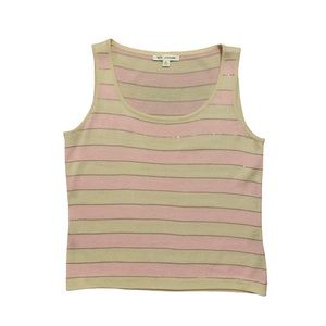 St. John Striped Scoop Neck Knit Sleeveless Top